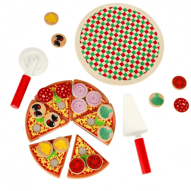 Lesena igralna garnitura Pizza s pripomočki