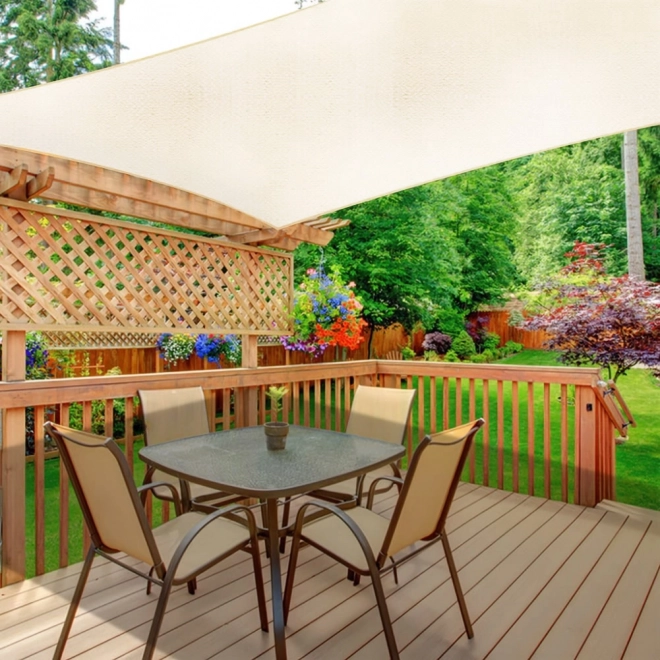 Kvadratna senčnica z vodoodporno streho 3x3m ModernHome - bež