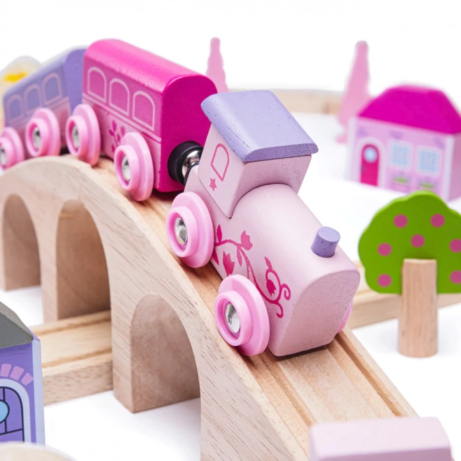 Bigjigs Rail Lesena velika železniška proga za princese