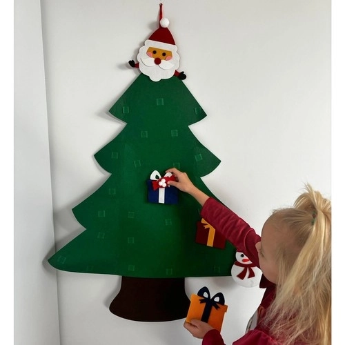 DIY filcasti božični drevesček z okraski 90 cm