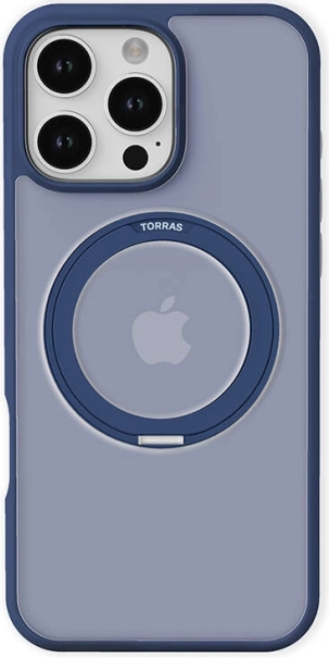 Zaščitni ovitek Torras Ostand Pro z obročem MagSafe za iPhone 16 Pro – moder