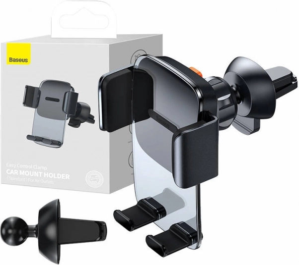 Baseus Easy Control Clamp avtomobilski nosilec za telefon za zračnik (črn)
