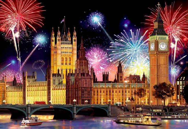 Lesena sestavljanka Nočni London 2v1