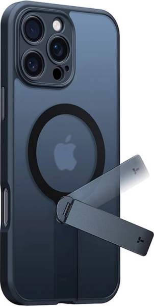 Torras Pstand Spin ovitek za iPhone 16 Pro črn