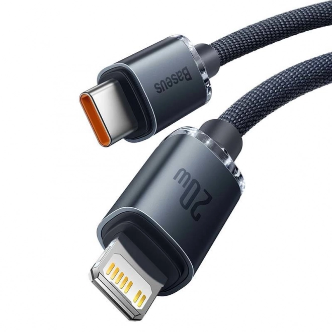 Baseus Crystal kabel USB-C na Lightning 20W PD - črna