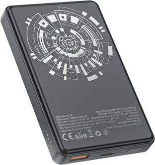 Brezžična napajalna banka MagSafe 10000mAh 22,5W črna