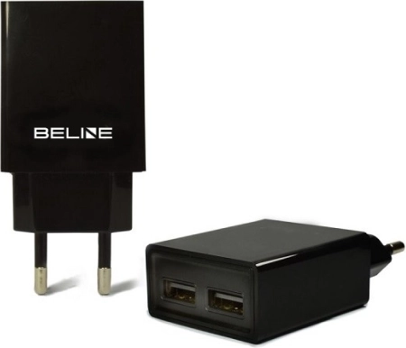 Omrežni polnilec 2× USB 2 A črn