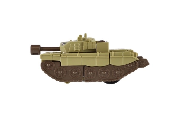 Transformer tank/robot plast 14cm na vztrajnik 3 barve