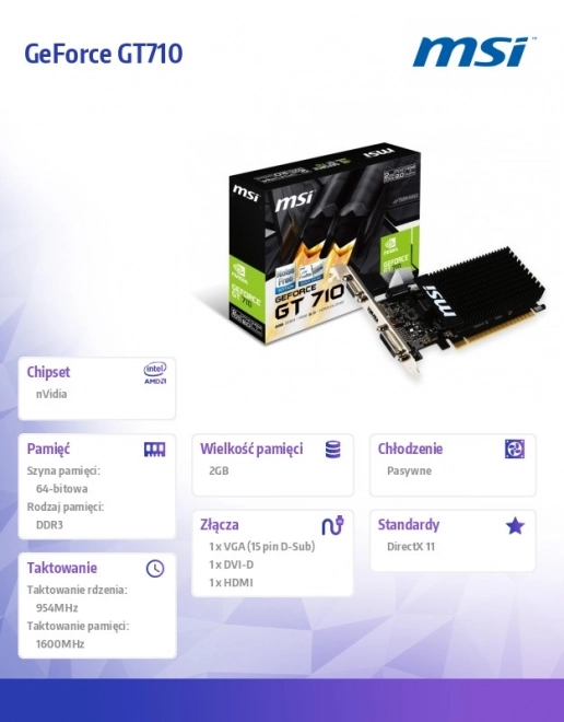 Grafična kartica MSI GeForce GT 710 2GB