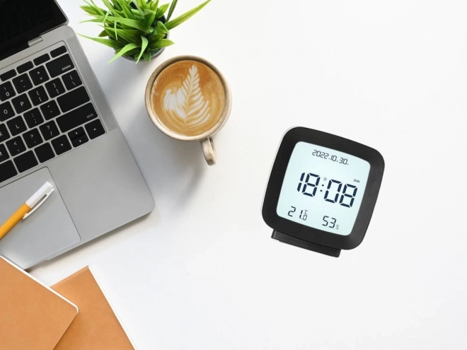 Digitalna budilka z LCD zaslonom in merjenjem temperature ter vlažnosti