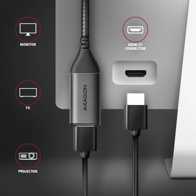 Adapter USB-C na HDMI 4K/60Hz aluminij, 25 cm kabel