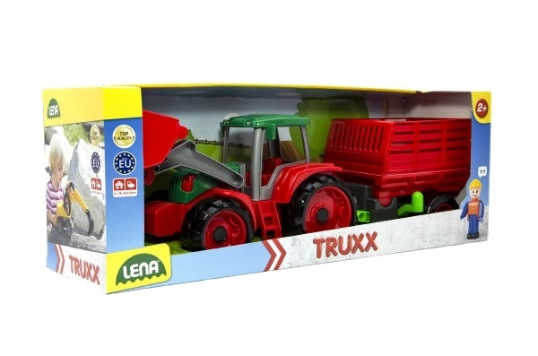 Auto Truxx traktor nakladač s prikolico za seno s figurico v škatli 53x19x16cm 24m+