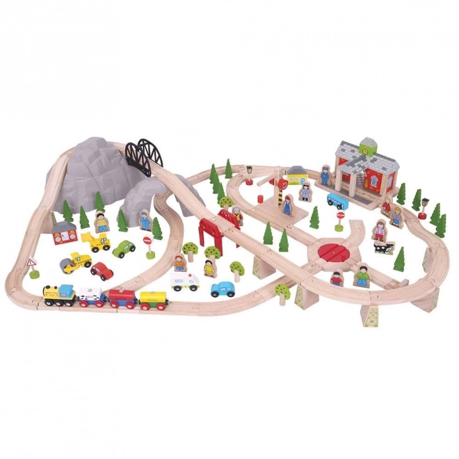 Bigjigs Rail Lesena železniška steza gorska pot 112 delov