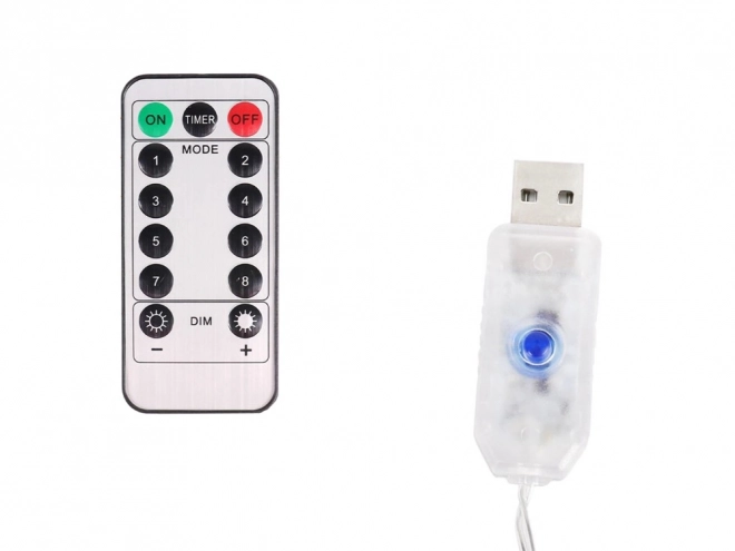 Božični svetlobni zaves s zvezdami na USB