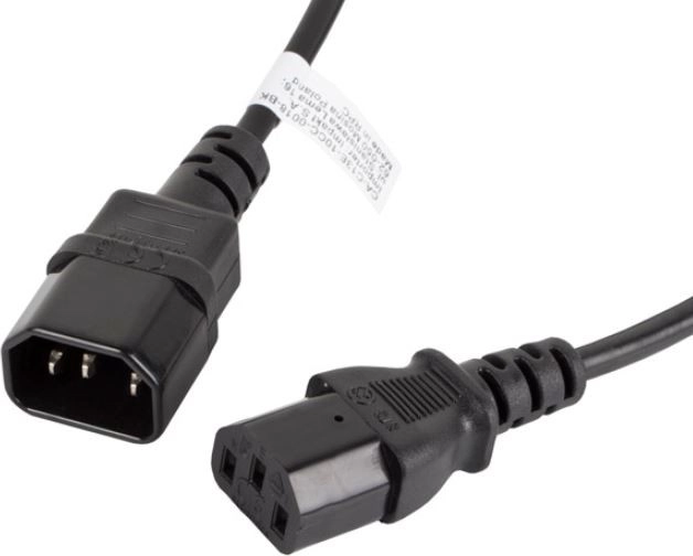 Podaljševalni napajalni kabel LANBERG IEC C13 – C14, 1,8 m, črn