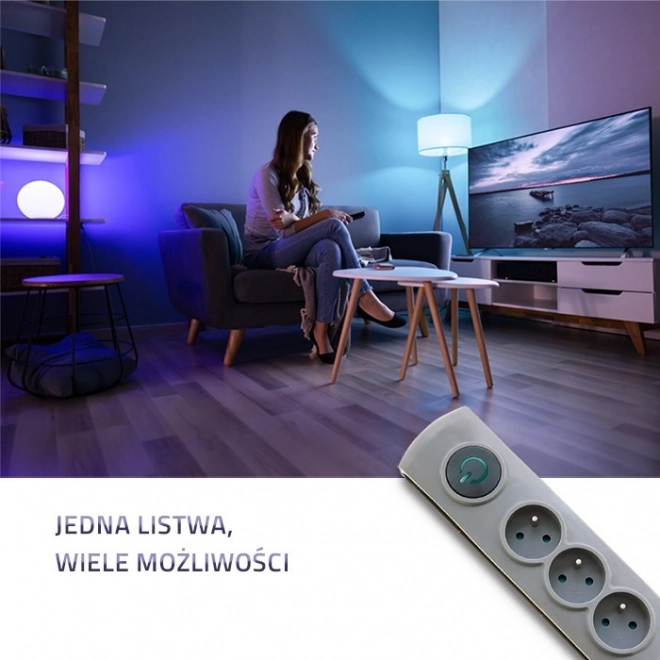Prenapetostna zaščita Quick Switch, 6 vtičnic, 1,8 m, siva