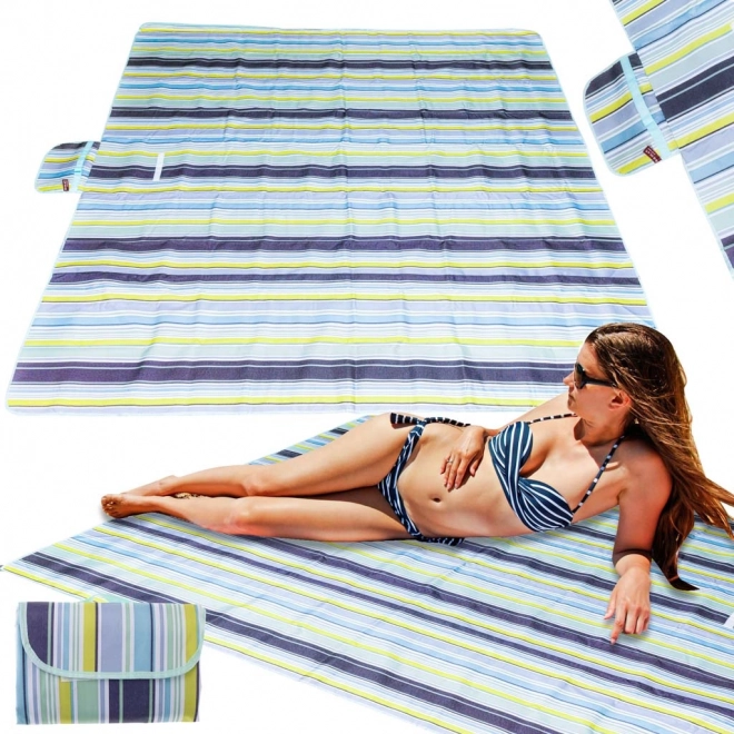 Plaža Piknik Odeja 200x200cm Modra