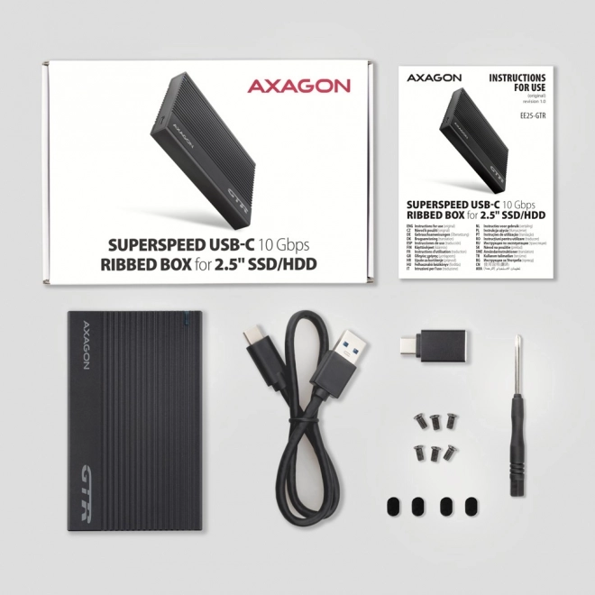 Aluminijasto ohišje za zunanje diske USB3.2 Gen 2 - SATA 6G 2.5" SSD/HDD