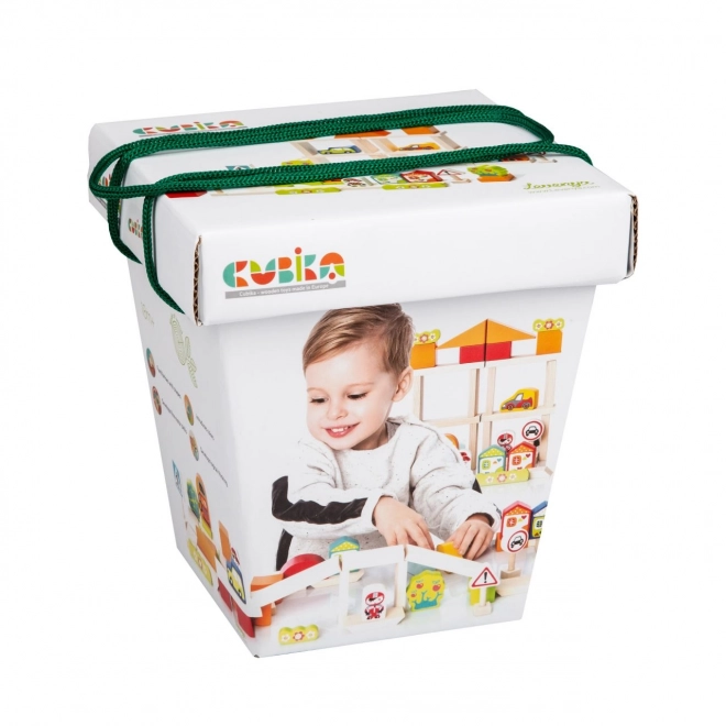 CUBIKA 13913 Promet v mestu - lesena gradbena igrača 55 delov
