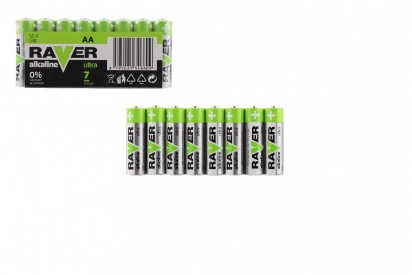 Ultra alkalne baterije RAVER LR6/AA 1,5 V 8 kos v foliji