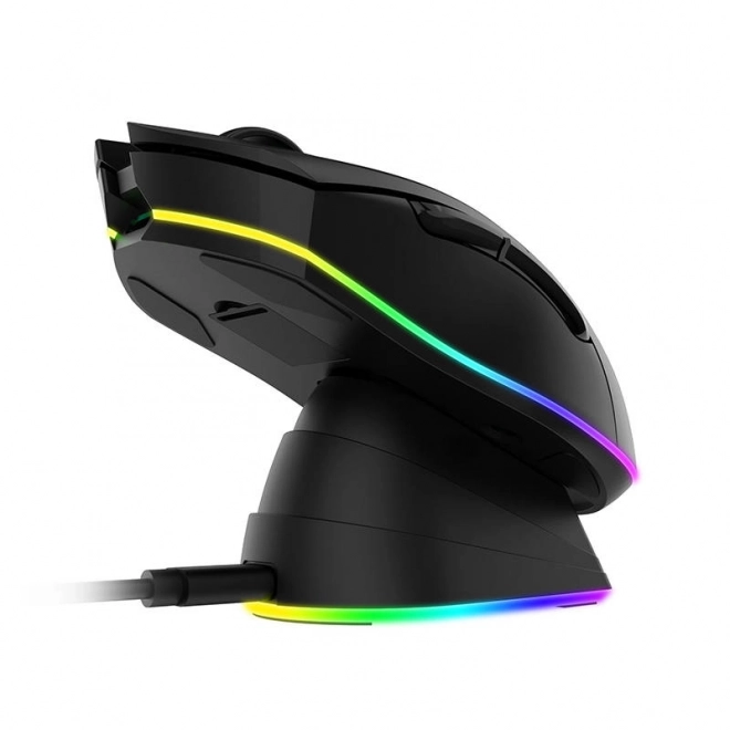 Brezžična igralna miška z RGB osvetlitvijo in polnilno postajo Dareu EM901X