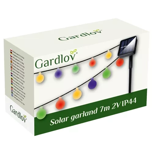Sončna girlanda z večbarvnimi svetili Gardlov