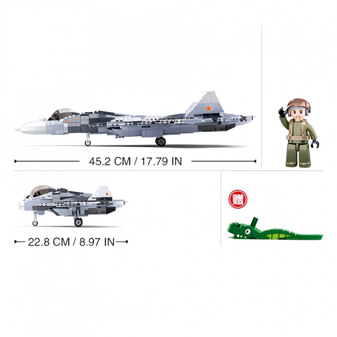 Sluban Model Bricks M38-B0986 Ponosni lovski letalo Su-57 2 v 1