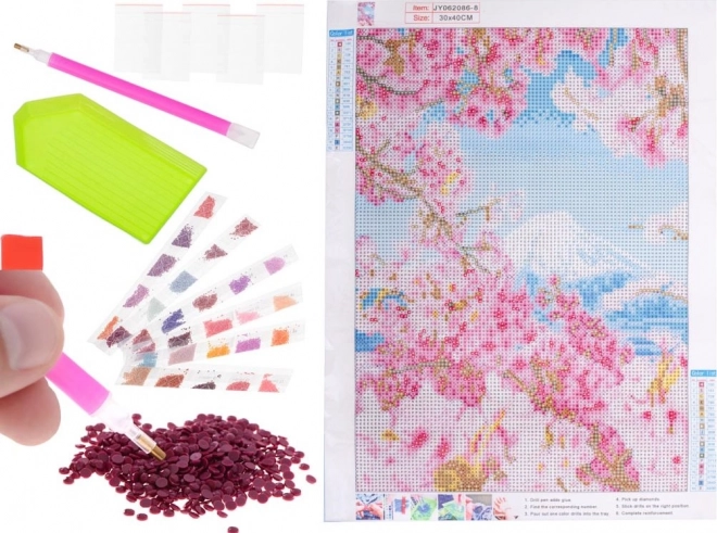 Komplet za diamantno slikanje - sakura