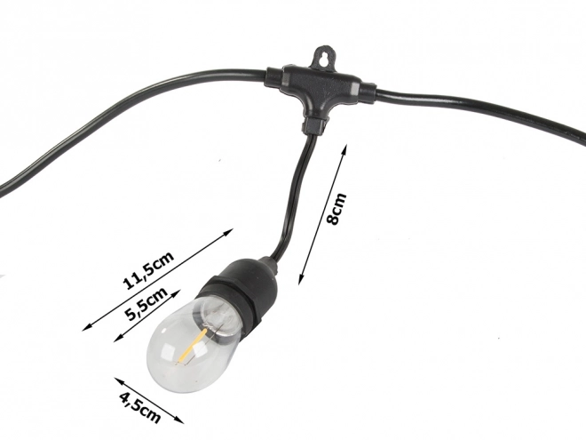 Vrtna svetlobna girlanda GARDEN GIRL, 10 LED žarnic E27, 10 m, IP44