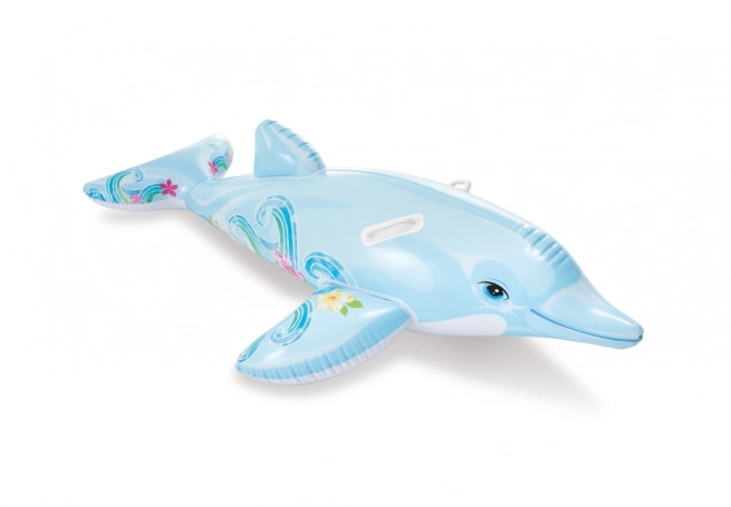 Modri napihljivi delfin z ročaji