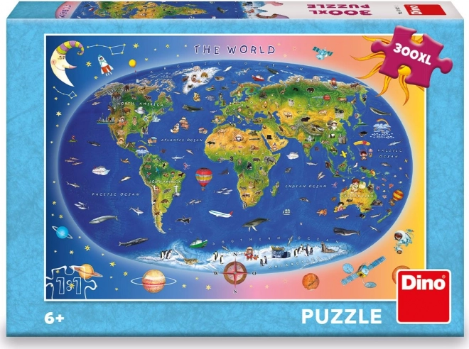 Dino otroška puzzle mapa 300 XL kosov