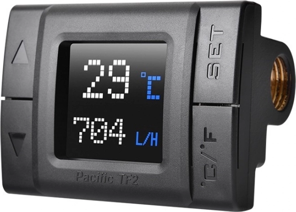 Digitalni merilnik pretoka in termometer za vodno hlajenje TF2 z LCD in RGB