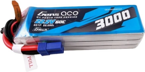 LiPo baterija Gens Ace 3000mAh 22,2V 60C z EC5 priključkom