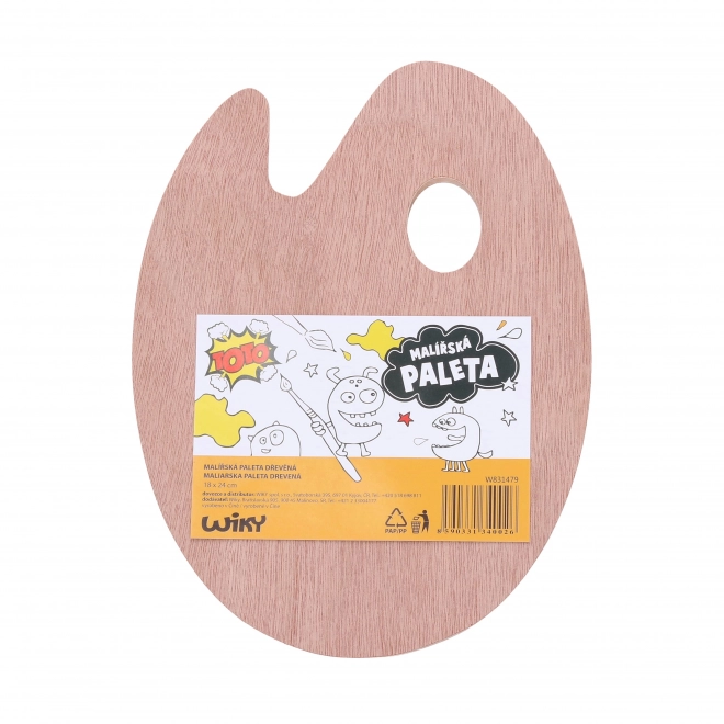 Lesena paleta za barve 18x24 cm