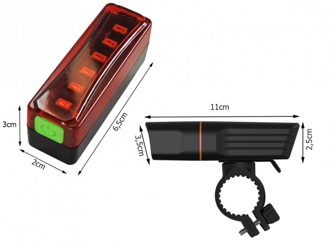 Komplet sprednje in zadnje LED luči za kolo z USB polnjenjem