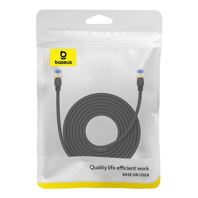 Pleteni ethernetni kabel kat.7 Baseus RJ45, 10 Gbps, 8 m, črn