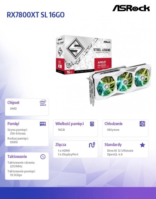 Grafična kartica Radeon RX 7800 XT Steel Legend OC 16G