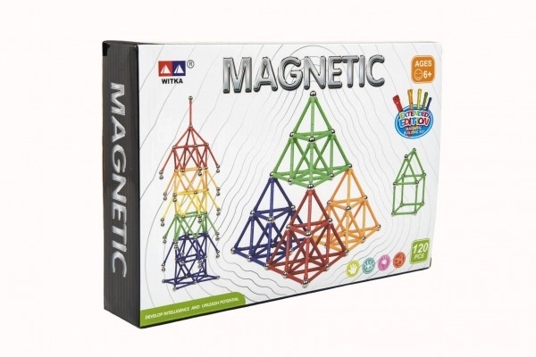 Magnetna gradbena igrača 120 kos plast/kov v škatli 28x19x5cm