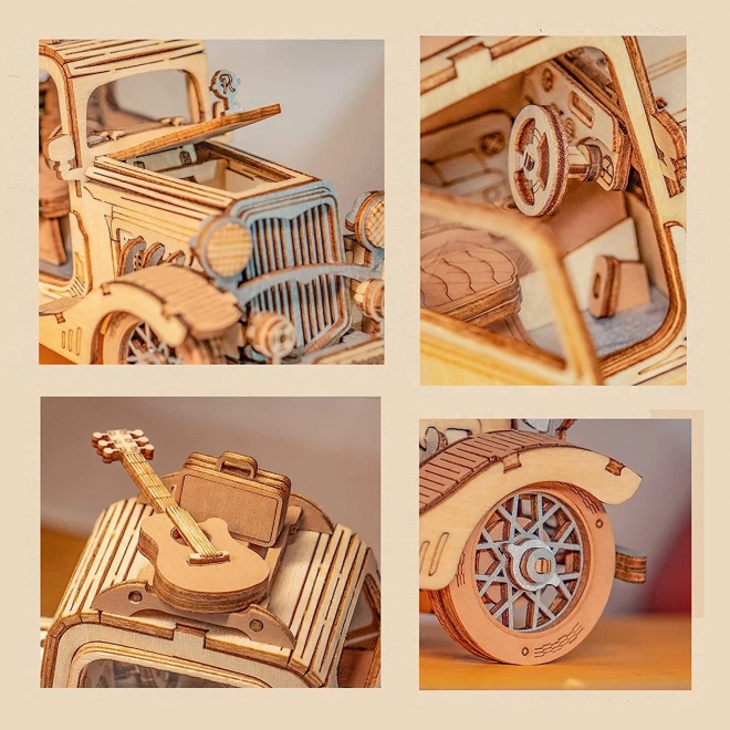 Vintage avtomobil - sodobni 3D leseni puzzle