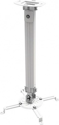 Stropni nosilec za projektor, nastavljiv 55–90 cm, 13,5 kg, srebrn
