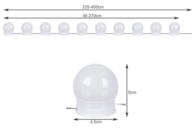 LED svetilke za ogledala/toaletne mizice - 10 kos.