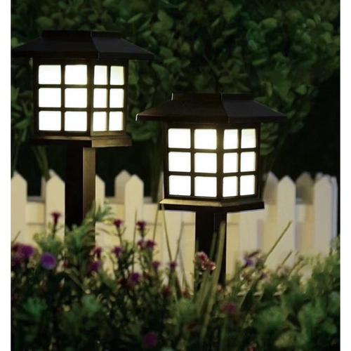 Sončna vrtna svetilna LED – set 6x hišica