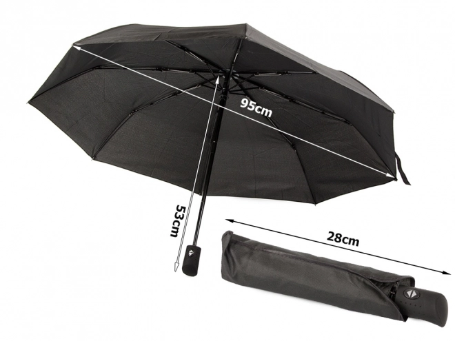 Samodejni zložljiv dežnik črne barve unisex