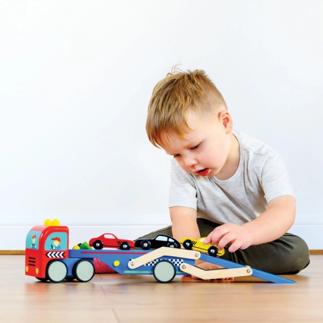 Leseni tovornjak z avtomobilčki Le Toy Van