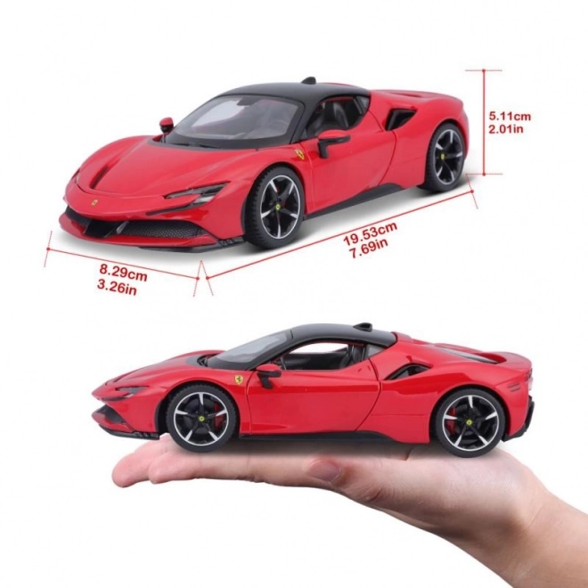Bburago 1:24 Ferrari Top SF90 Stradale Rdeč