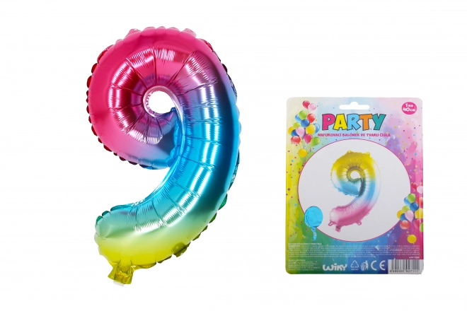Mavrični napihljiv balon - številka 9