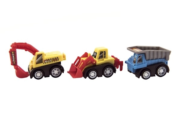 Set mini plastičnih gradbenih strojev 5cm 6kos v blistru