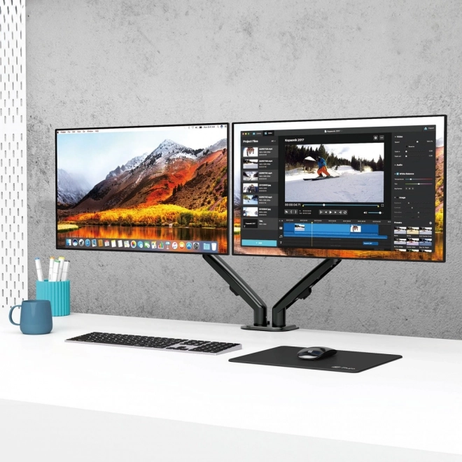 Dvojni nosilec za monitorje Maclean za ergonomsko delovno okolje