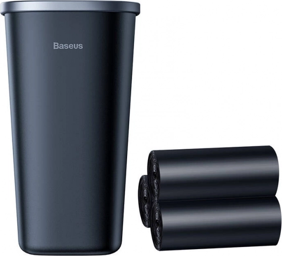 Baseus koš za avto z vrečkami, 800 ml, črn