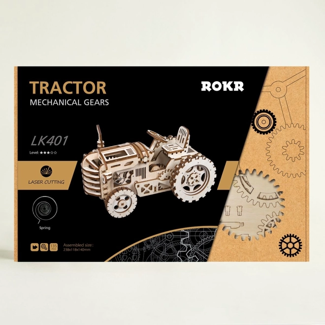 RoboTime 3D lesena mehanična sestavljanka Traktor